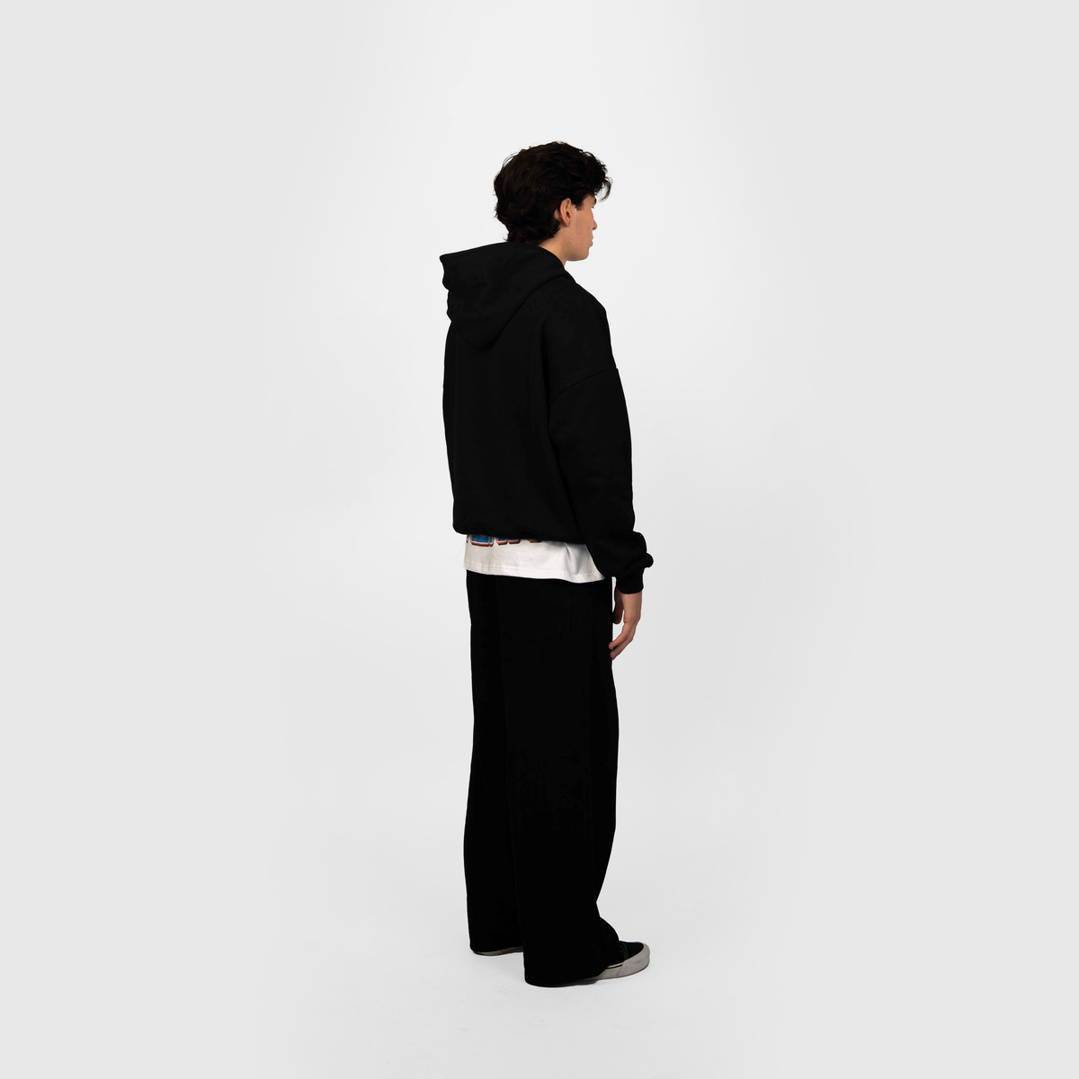 Frost Clothing Blank Heavyweight Hoodie Jet Black | 500GSM Boxy Oversized Pullover | UK Streetwear