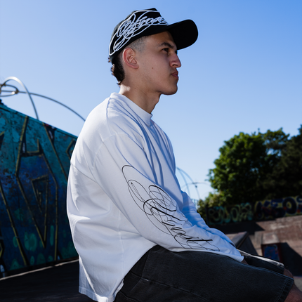 Frost Clothing Cursive Cap Jet Black | 3D Wrap Around Embroidery One Size | Streetwear Cap UK