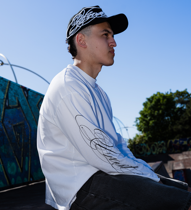 Frost Clothing Cursive Cap Jet Black | 3D Wrap Around Embroidery One Size | Streetwear Cap UK