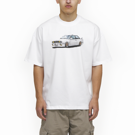 Frost Clothing BMW E30 White Oversized Boxy Streetwear 300GSM Graphic T-Shirt 