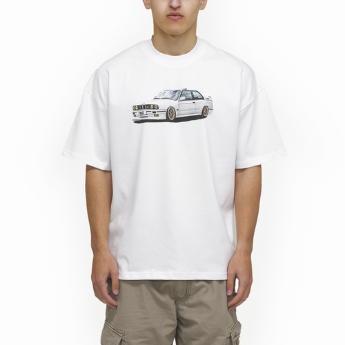 Frost Clothing BMW E30 Graphic T-Shirt White | 300GSM Heavyweight Boxy Fit | UK Streetwear