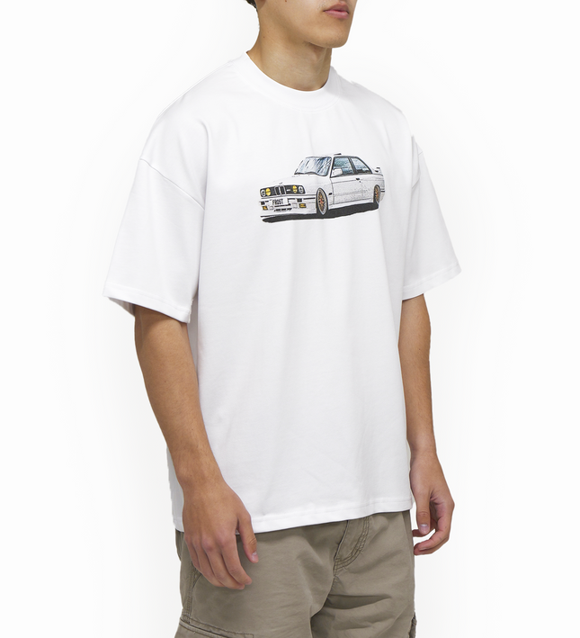 Frost Clothing BMW E30 White Oversized Boxy Streetwear 300GSM Graphic T-Shirt 