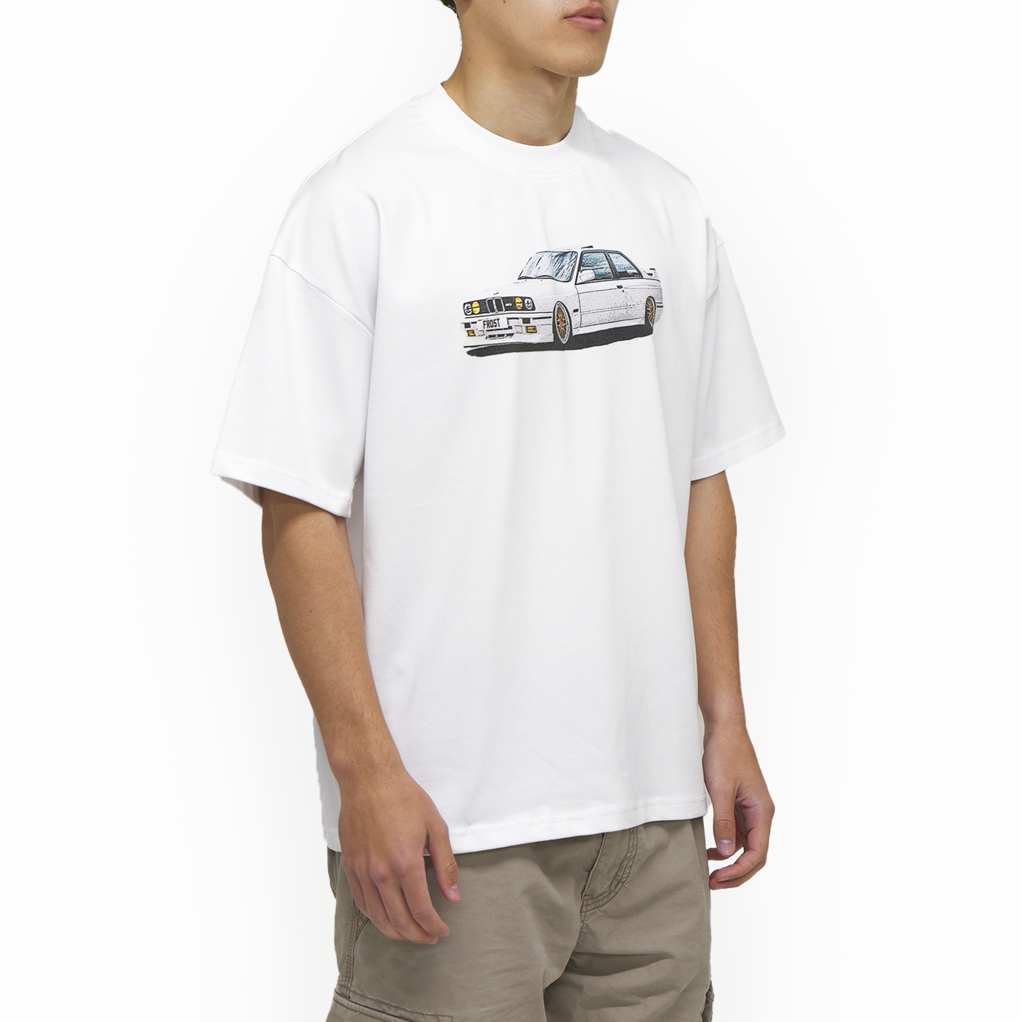 Frost Clothing BMW E30 Graphic T-Shirt White | 300GSM Heavyweight Boxy Fit | UK Streetwear