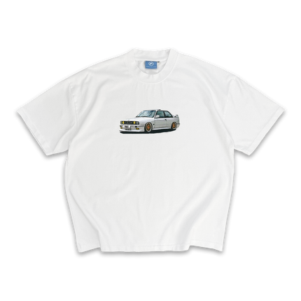 Frost Clothing BMW E30 White Oversized Boxy Streetwear 300GSM Graphic T-Shirt 
