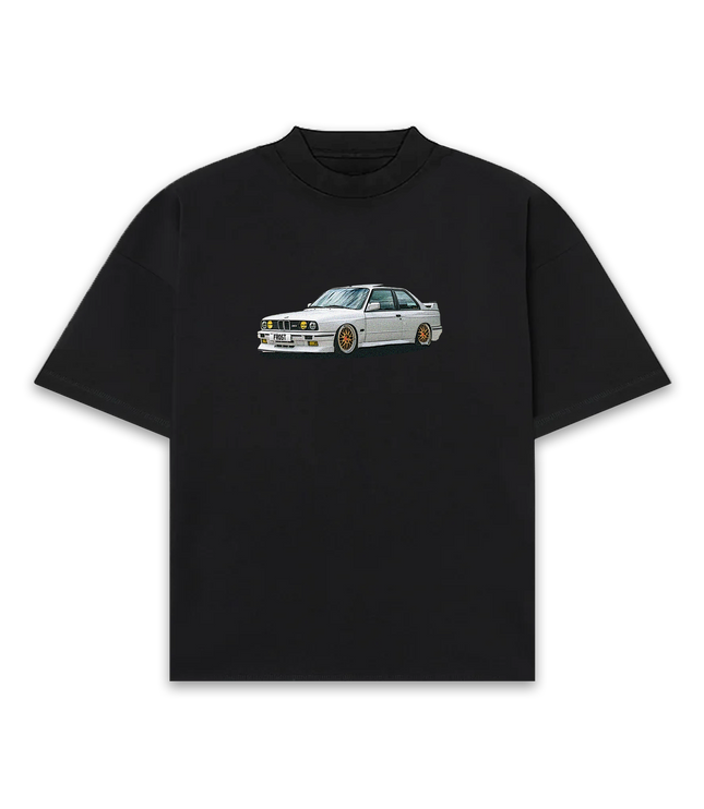 Frost Clothing BMW E30 Black Oversized Boxy Streetwear 300GSM Graphic T-Shirt 