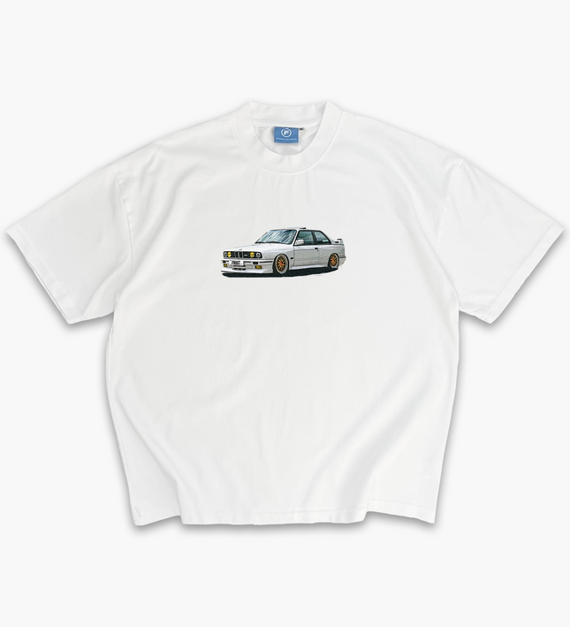 Frost Clothing BMW E30 White Oversized Boxy Streetwear 300GSM Graphic T-Shirt 