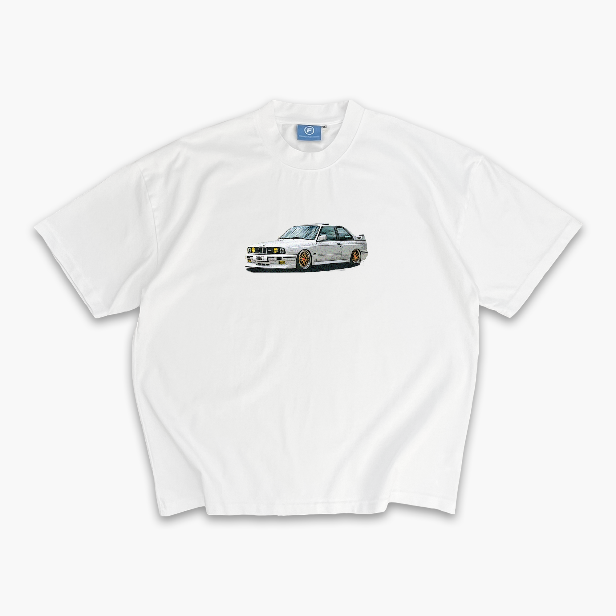 Frost Clothing BMW E30 Graphic T-Shirt White | 300GSM Heavyweight Boxy Fit | UK Streetwear