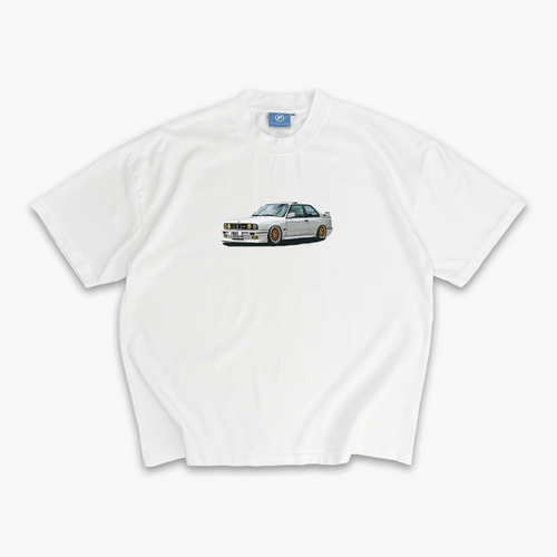 Frost Clothing BMW E30 Graphic T-Shirt White | 300GSM Heavyweight Boxy Fit | UK Streetwear