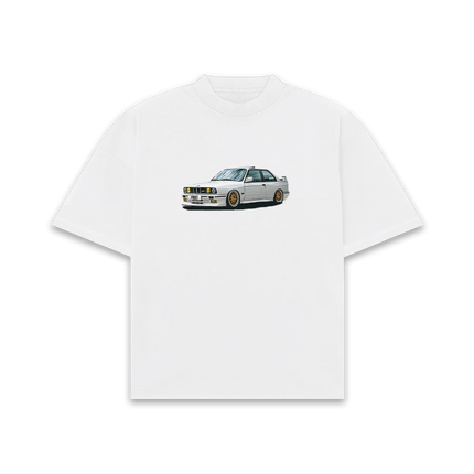 Frost Clothing BMW E30 White Oversized Boxy Streetwear 300GSM Graphic T-Shirt 