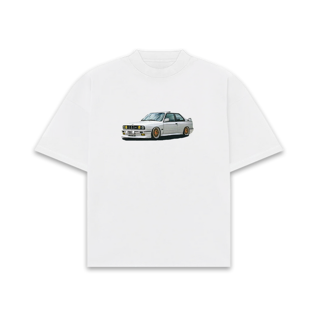 Frost Clothing BMW E30 White Oversized Boxy Streetwear 300GSM Graphic T-Shirt 