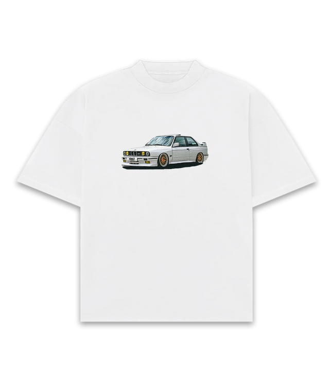 Frost Clothing BMW E30 White Oversized Boxy Streetwear 300GSM Graphic T-Shirt 