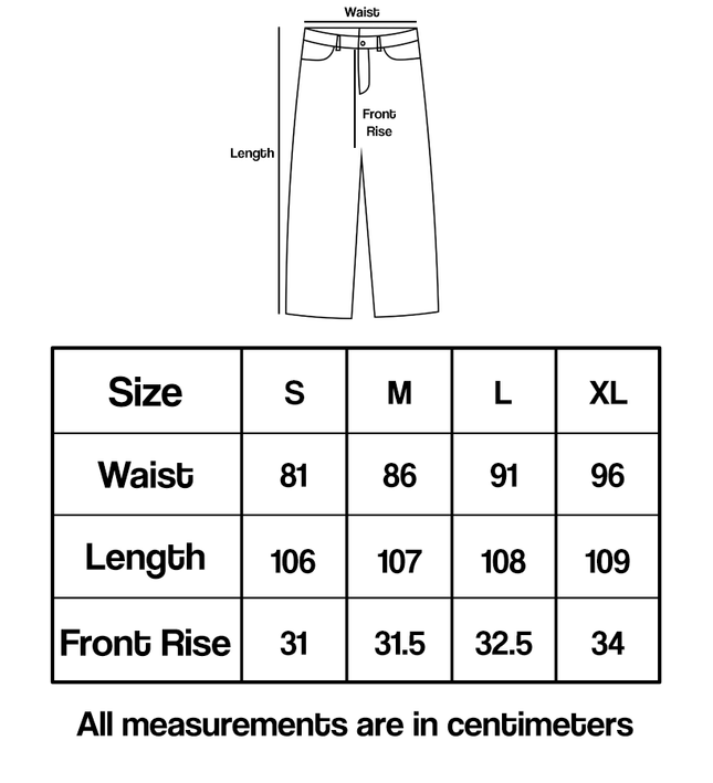 Frost Jeans Size Guide