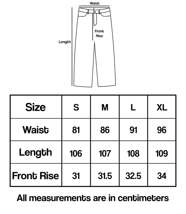 Frost Jeans Size Guide