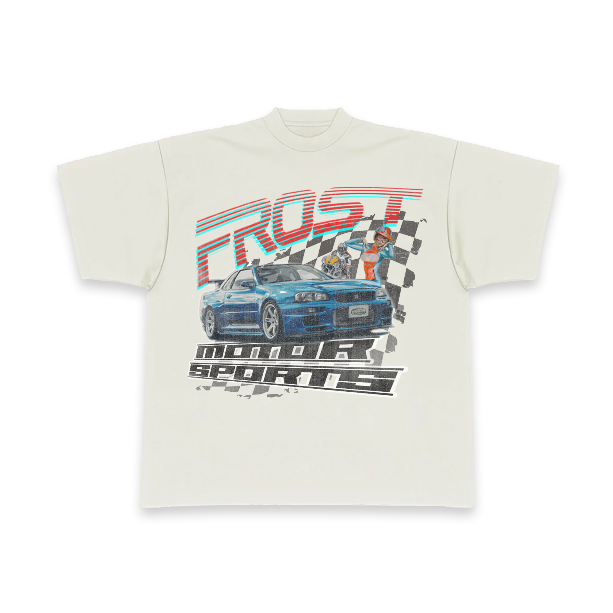 Frost Clothing Motorsports 300GSM oversized boxy graphic tee