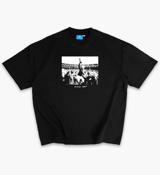 Heavyweight 100% Cotton Boxy Oversized Luxury England Black T-Shirt 
Graphic Tee with FROST England 1966 World Cup Winners Design| England Football World Cup 2026