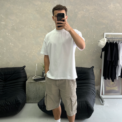 Frost Clothing 100% Cotton, 305GSM, Blank White Boxy Streetwear Tee