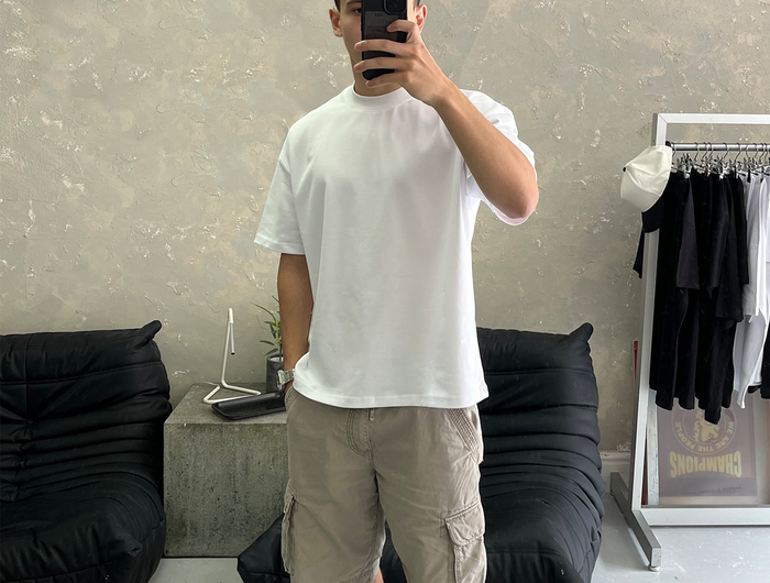 Frost Clothing 100% Cotton, 305GSM, Blank White Boxy Streetwear Tee