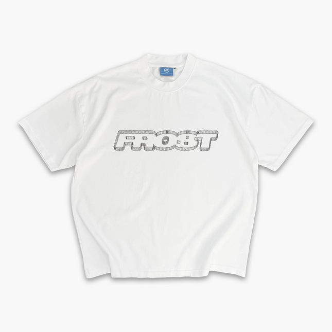 Frost Clothing Wire White Oversized Boxy Streetwear 300GSM Graphic T-Shirt 