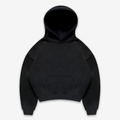 Frost Clothing Blank Heavyweight Hoodie Jet Black | 500GSM Boxy Oversized Pullover | UK Streetwear