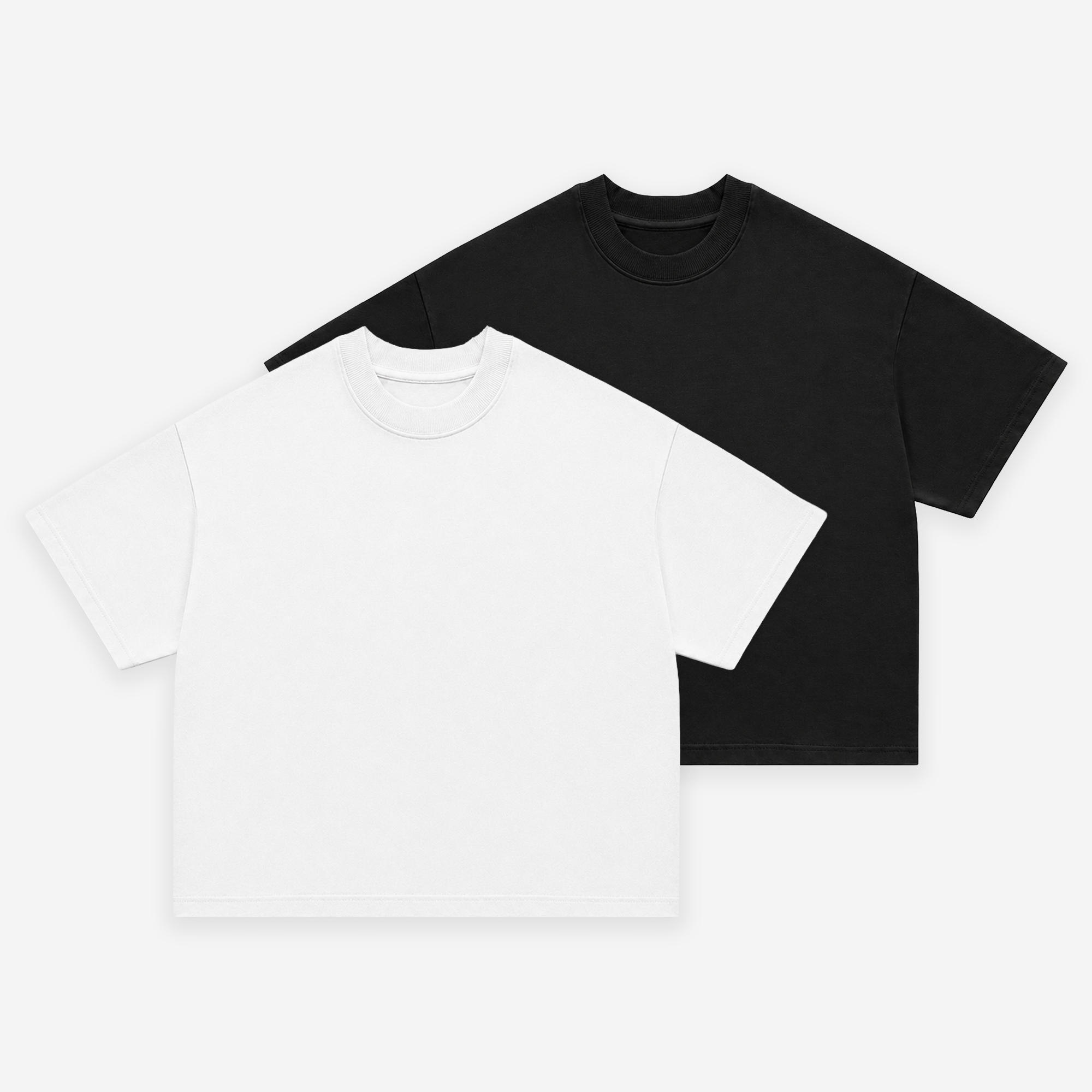 Frost Clothing Blank Heavyweight T-Shirt 2 Pack Black and White | 305GSM Boxy Oversized Fit | UK Streetwear