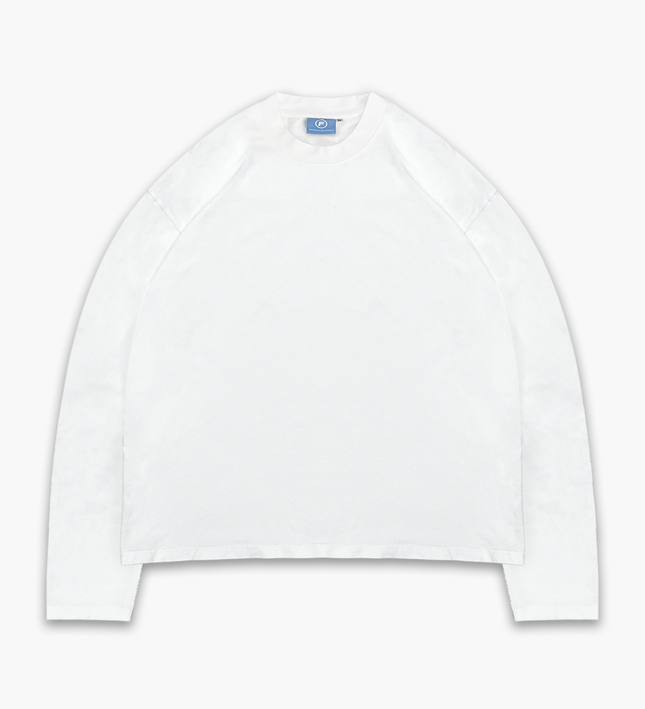 Frost Clothing Blanks Long Sleeve T-Shirt Chalk White | 240GSM Boxy Oversized Fit  UK Streetwear