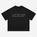 Frost Clothing Chrome Logo T-Shirt Jet Black | 305GSM Heavyweight Boxy Fit | Metallic Graphic UK Streetwear
