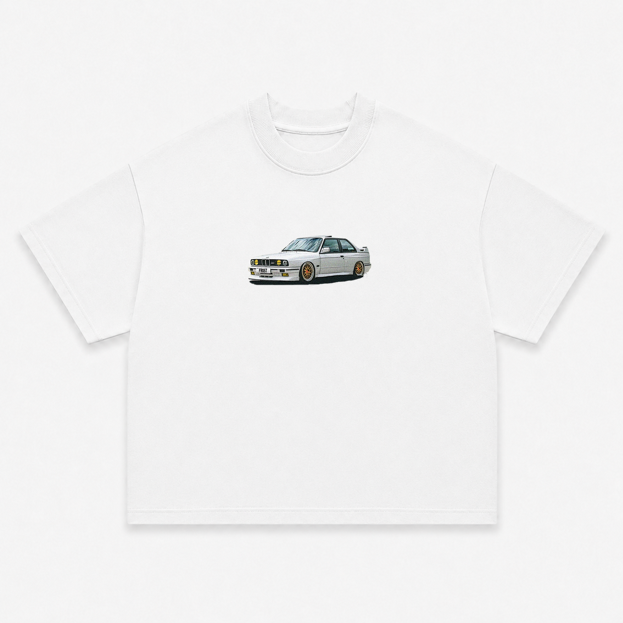 Frost Clothing BMW E30 Graphic T-Shirt White | 300GSM Heavyweight Boxy Fit | UK Streetwear