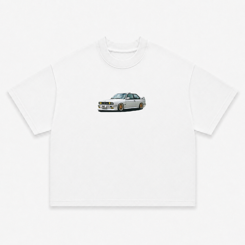 Frost Clothing BMW E30 Graphic T-Shirt White | 300GSM Heavyweight Boxy Fit | UK Streetwear
