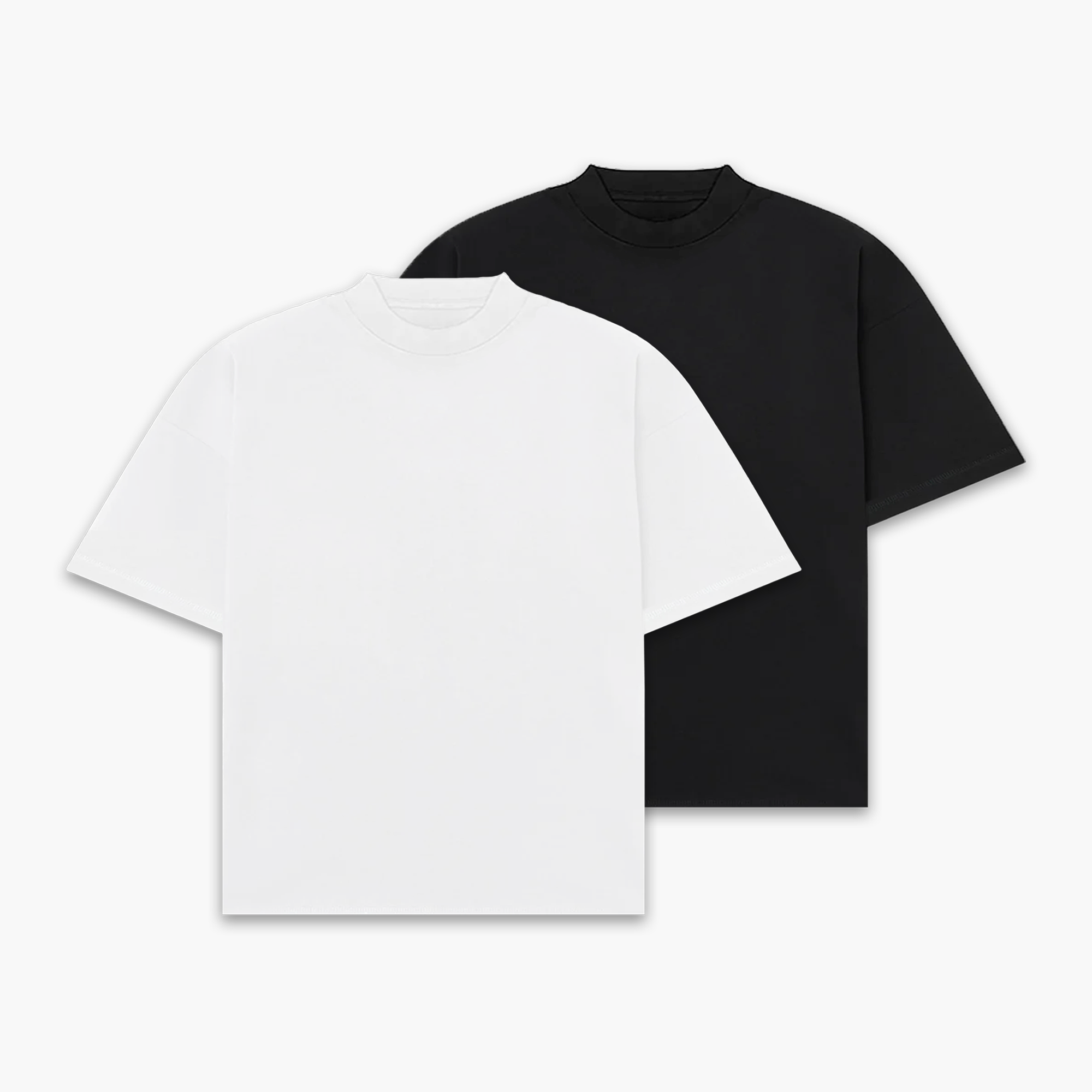 Frost Clothing Blank Heavyweight T-Shirt 2 Pack Black and White | 305GSM Boxy Oversized Fit | UK Streetwear