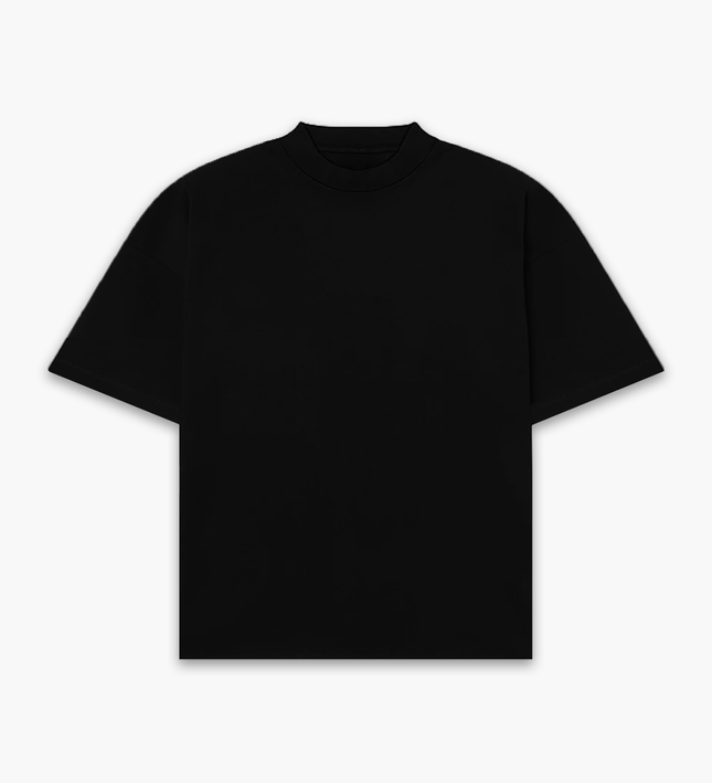 Frost Clothing Blank Heavyweight T-Shirt Jet Black | 305GSM Boxy Oversized Fit Dropped Shoulders | UK Streetwear
