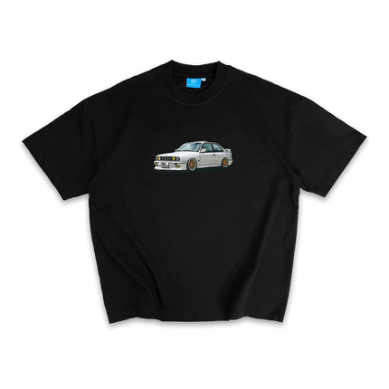 Frost Clothing BMW E30 Graphic T-Shirt Jet Black | 305GSM Heavyweight Boxy Fit | UK Streetwear