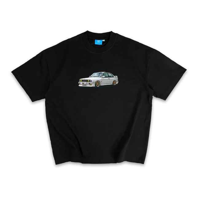 Frost Clothing BMW E30 Graphic T-Shirt Jet Black | 305GSM Heavyweight Boxy Fit | UK Streetwear