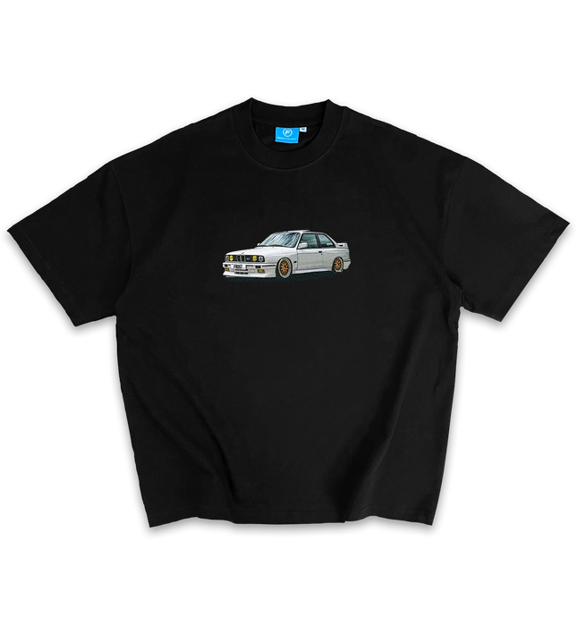 Frost Clothing BMW E30 Graphic T-Shirt Jet Black | 305GSM Heavyweight Boxy Fit | UK Streetwear