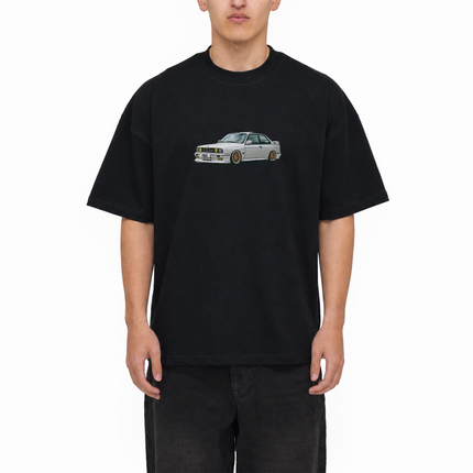 Frost Clothing BMW E30 Graphic T-Shirt Jet Black | 305GSM Heavyweight Boxy Fit | UK Streetwear