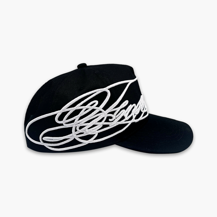 Frost Clothing Cursive Cap Jet Black | 3D Wrap Around Embroidery One Size | Streetwear Cap UK