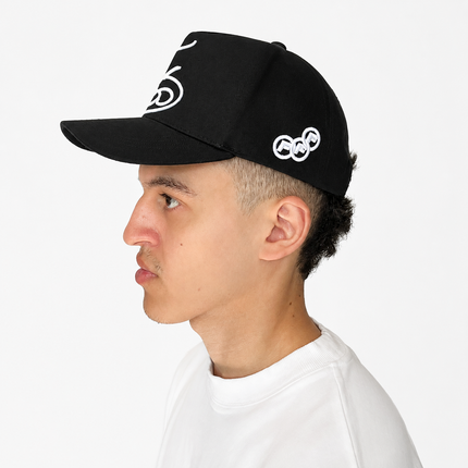 Frost Clothing Cursive Cap Jet Black | 3D Wrap Around Embroidery One Size | Streetwear Cap UK