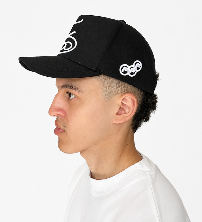 Frost Clothing Cursive Cap Jet Black | 3D Wrap Around Embroidery One Size | Streetwear Cap UK
