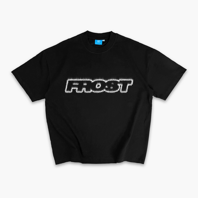 Frost Clothing Flame Logo Graphic T-Shirt Jet Black | 305GSM Heavyweight Boxy Fit | Fire Graphic UK Streetwear