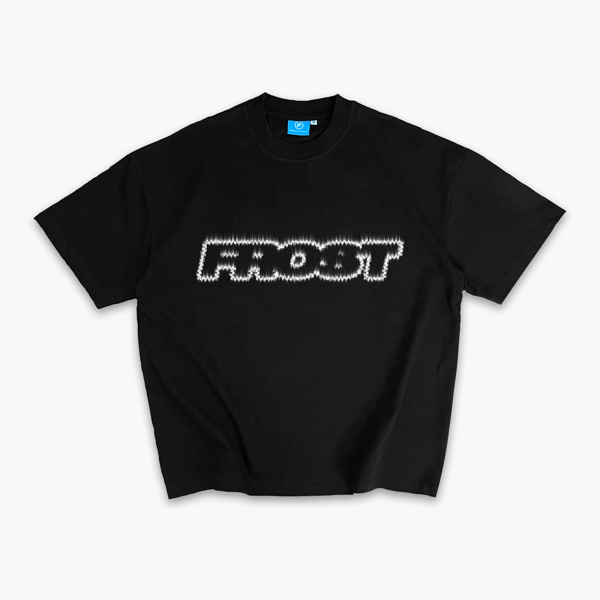 Frost Clothing Flame Logo Graphic T-Shirt Jet Black | 305GSM Heavyweight Boxy Fit | Fire Graphic UK Streetwear