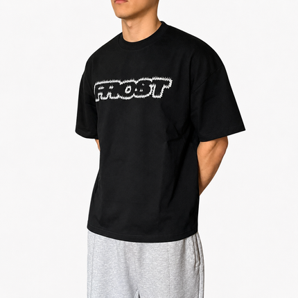 Frost Clothing Flame Logo Graphic T-Shirt Jet Black | 305GSM Heavyweight Boxy Fit | Fire Graphic UK Streetwear