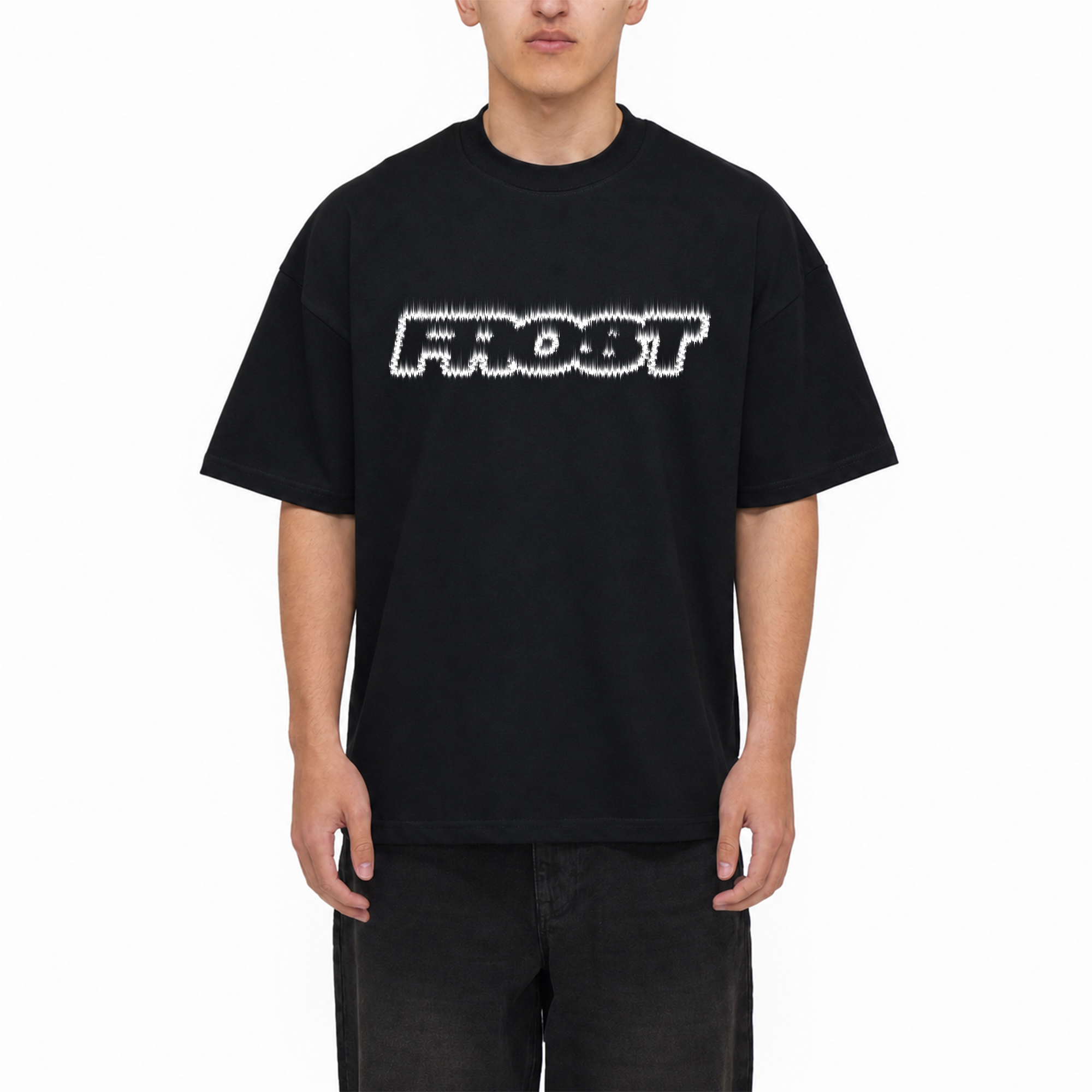 Frost Clothing Flame Logo Graphic T-Shirt Jet Black | 305GSM Heavyweight Boxy Fit | Fire Graphic UK Streetwear