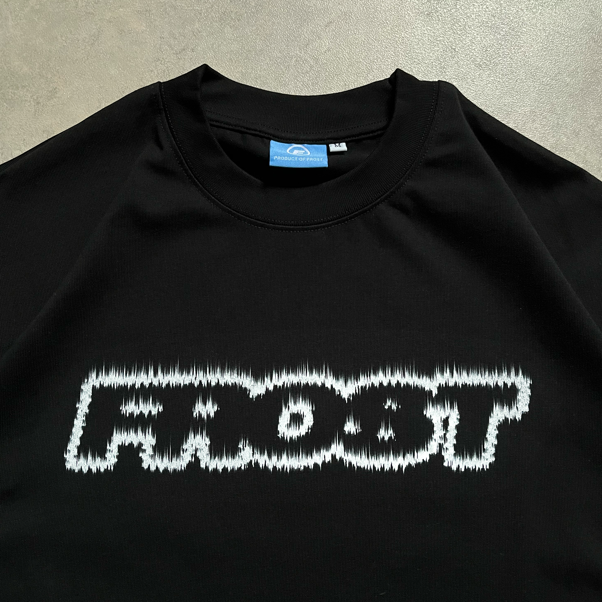 Frost Clothing Flame Logo Graphic T-Shirt Jet Black | 305GSM Heavyweight Boxy Fit | Fire Graphic UK Streetwear