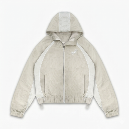 Frost Clothing Marty Windbreaker Washed Sand Bone | 130GSM Crinkle Nylon Boxy Cropped Fit | Shower Proof Streetwear UK