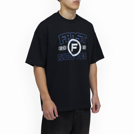 Frost Clothing Racing Department Graphic T-Shirt Jet Black | 305GSM Heavyweight Boxy Fit | Motorsport Streetwear UK