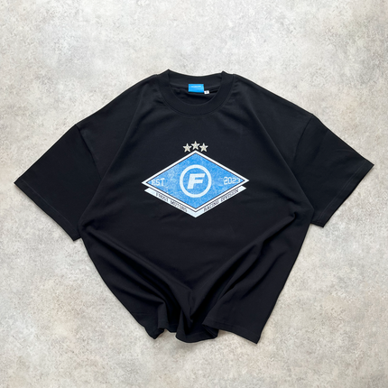 Frost Clothing Racing Division Graphic T-Shirt Jet Black | 305GSM Heavyweight Boxy Fit | Motorsport Streetwear UK