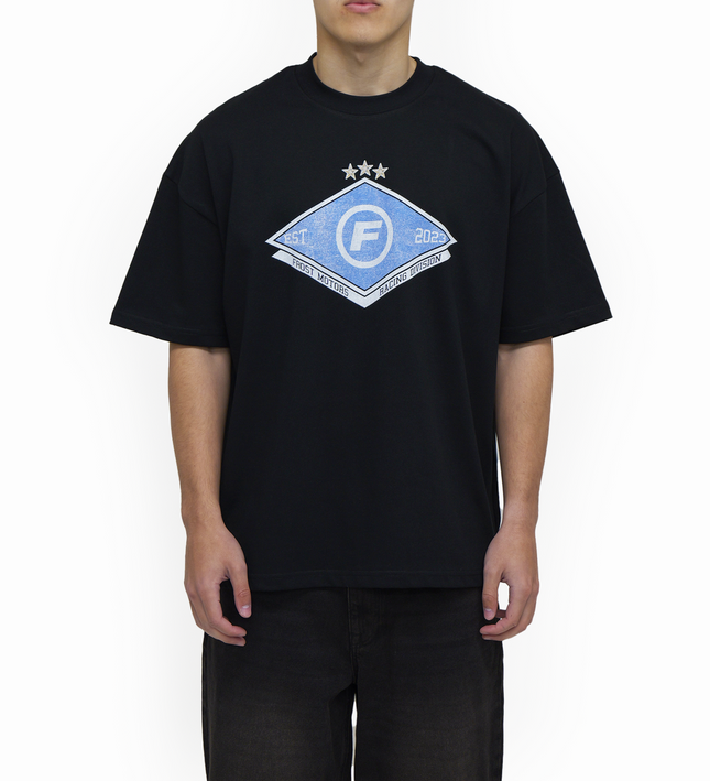 Frost Clothing Racing Division Graphic T-Shirt Jet Black | 305GSM Heavyweight Boxy Fit | Motorsport Streetwear UK