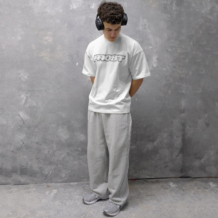 Frost Clothing Wire Graphic T-Shirt Chalk White | Blueprint Inspired 305GSM Heavyweight Boxy Fit | UK Streetwear